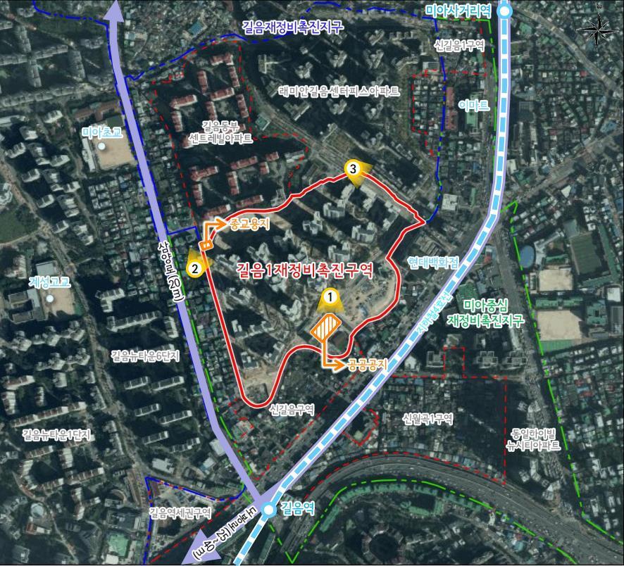 본문 이미지 - 길음1구역 위치도(서울시 제공).