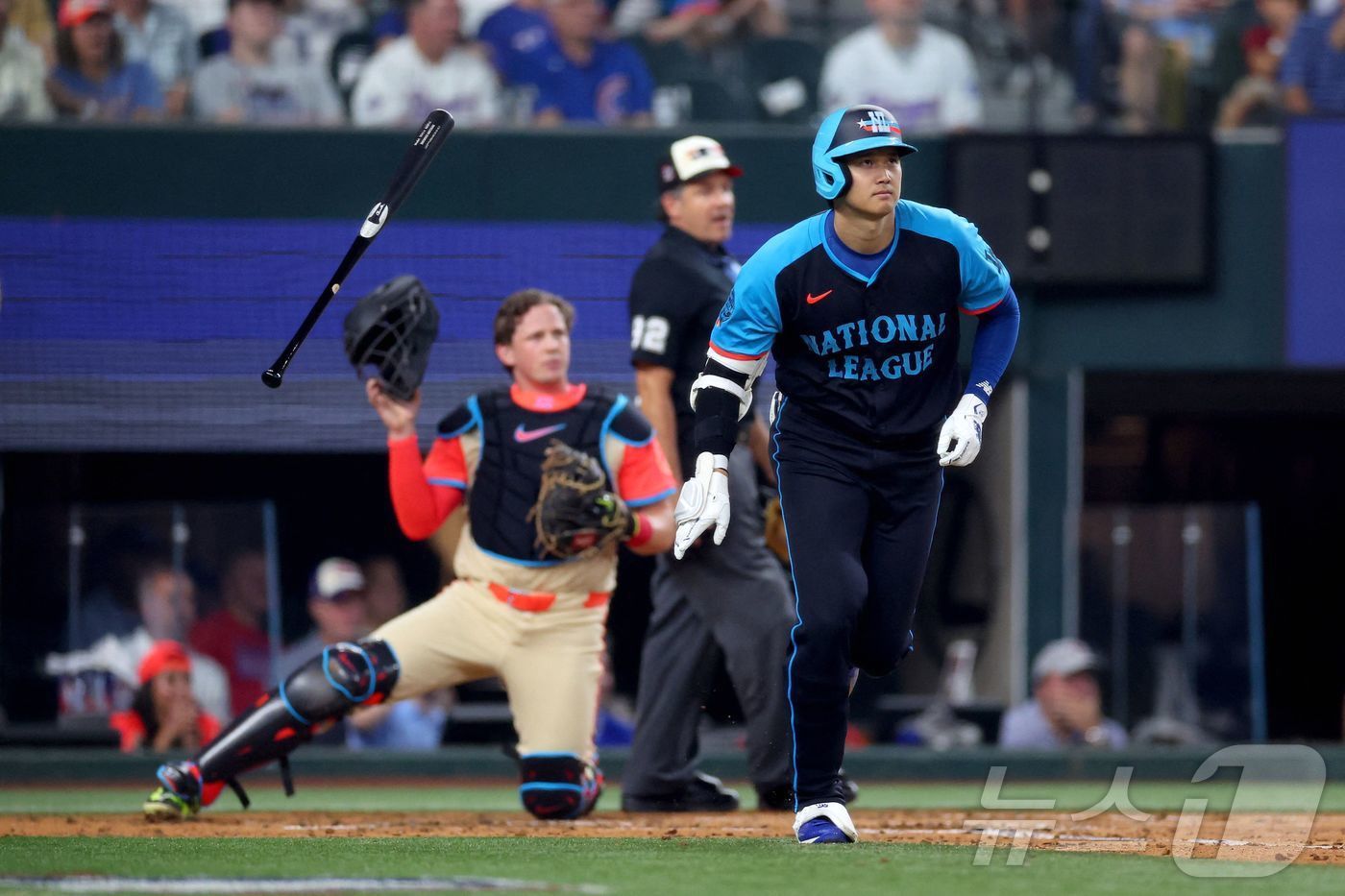 본문 이미지 - 2024 메이저리그 올스타전에서 3점 홈런을 때린 오타니. ⓒ AFP=뉴스1