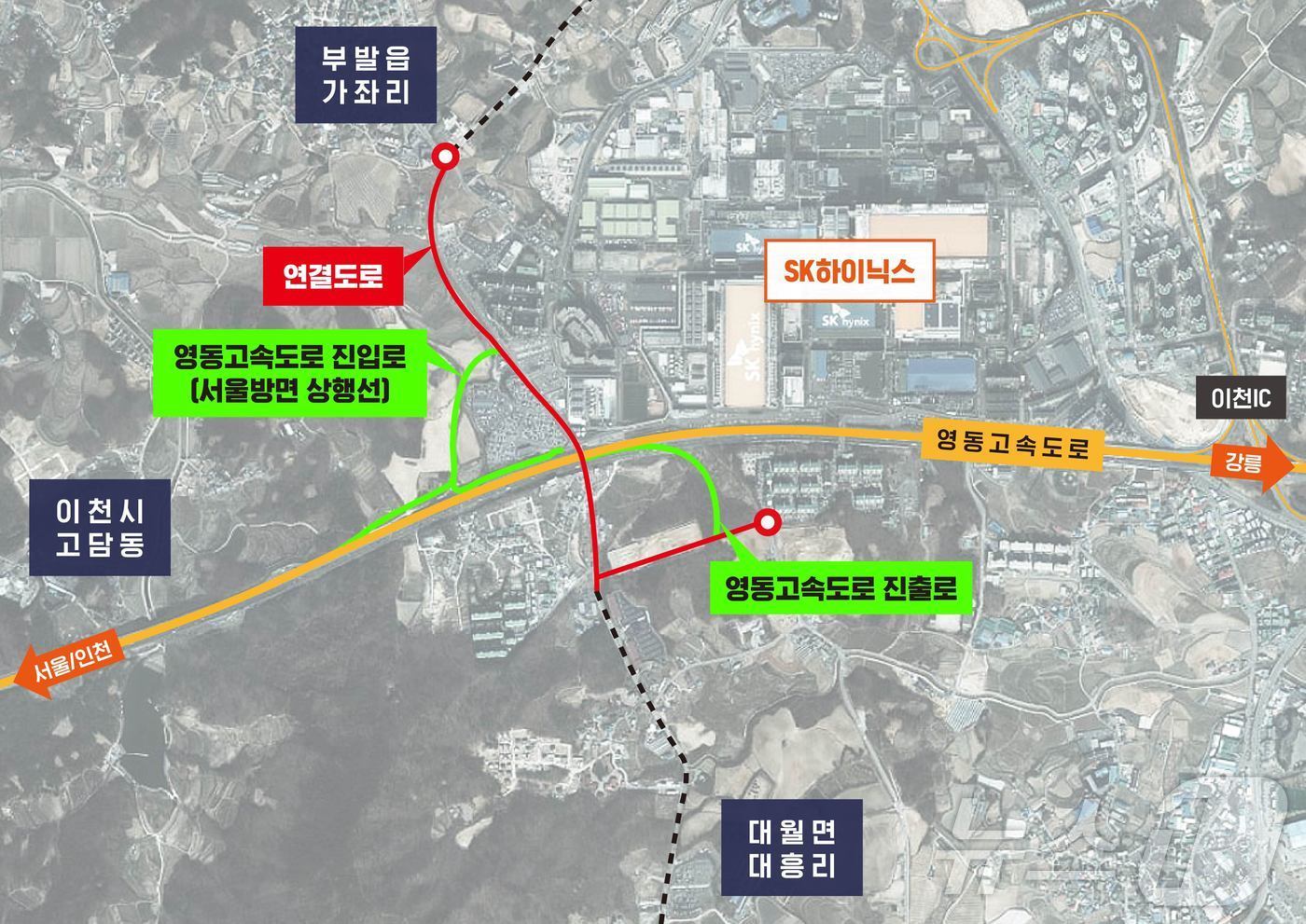 본문 이미지 - 이천 부발하이패스IC 위치도.&#40;SK하이닉스 제공&#41;