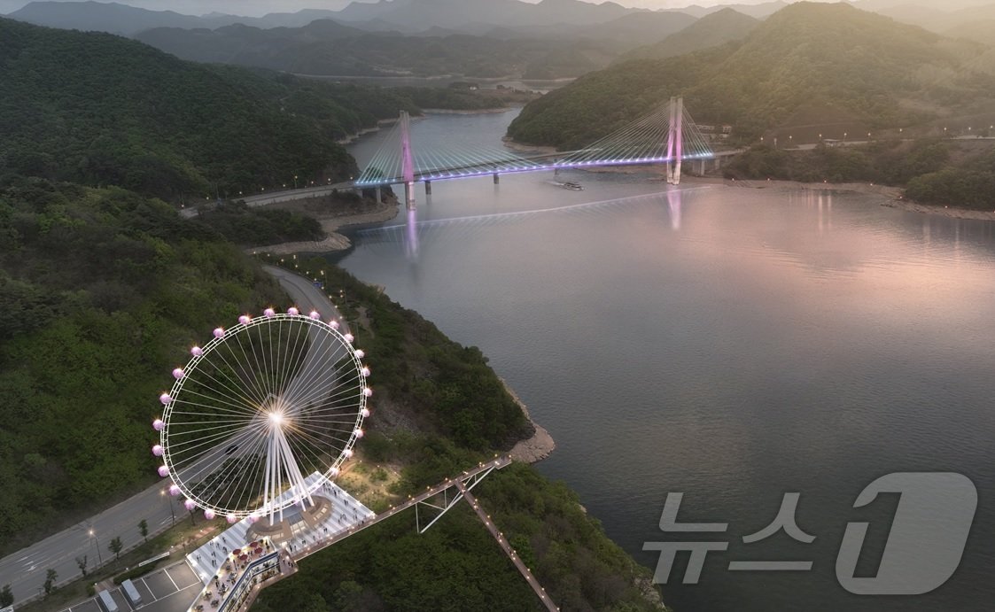 본문 이미지 - 제천시가 민자유치로 건립 추진 중인 청풍대관람차 조감도.2024.7.22/뉴스1