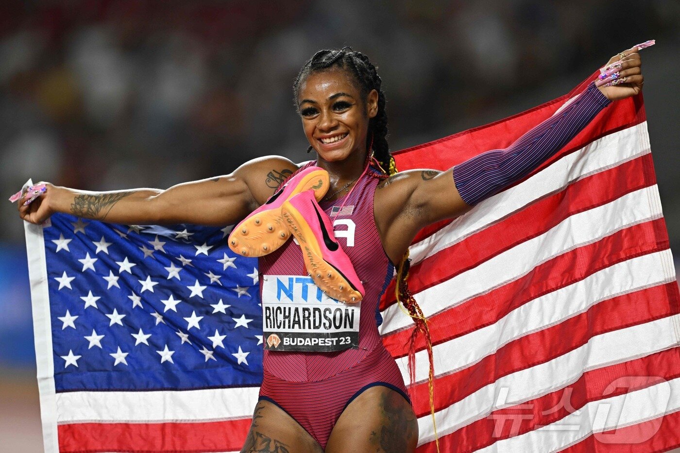 본문 이미지 - 첫 금메달을 노리는 셔캐리 리처드슨. ⓒ AFP=뉴스1