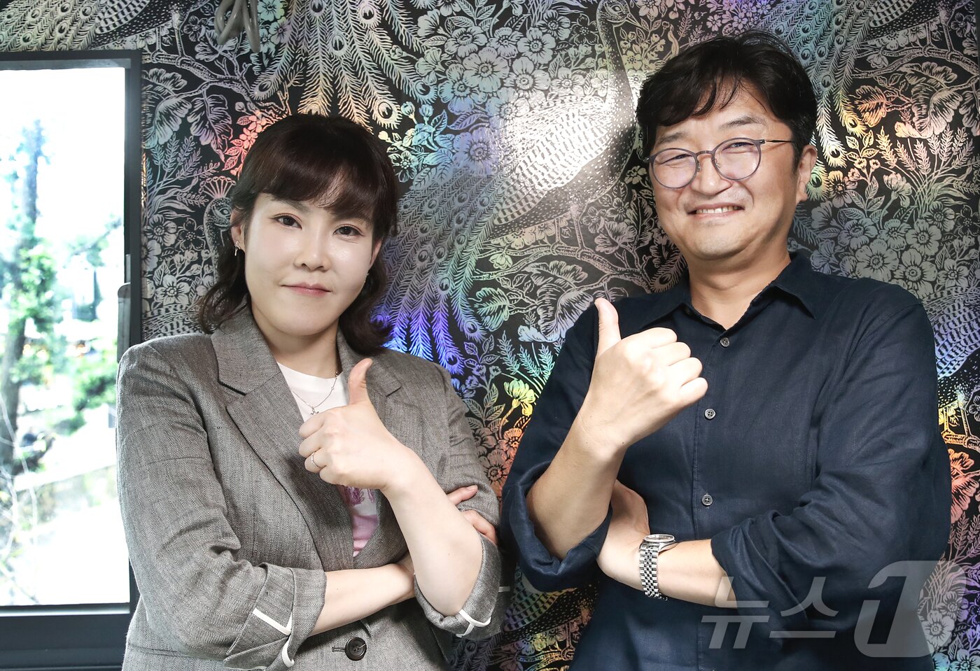 본문 이미지 - ‘파일럿’ 제작자 김명진 쇼트케이크 대표&#40;왼쪽&#41;와 김재중 무비락  대표 / 뉴스1 ⓒ News1 권현진 기자