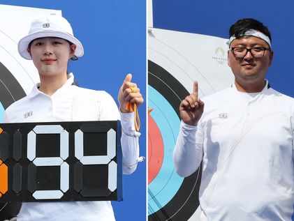 대한민국 양궁 기량 압도…임시현·김우진 '위풍당당 1위'