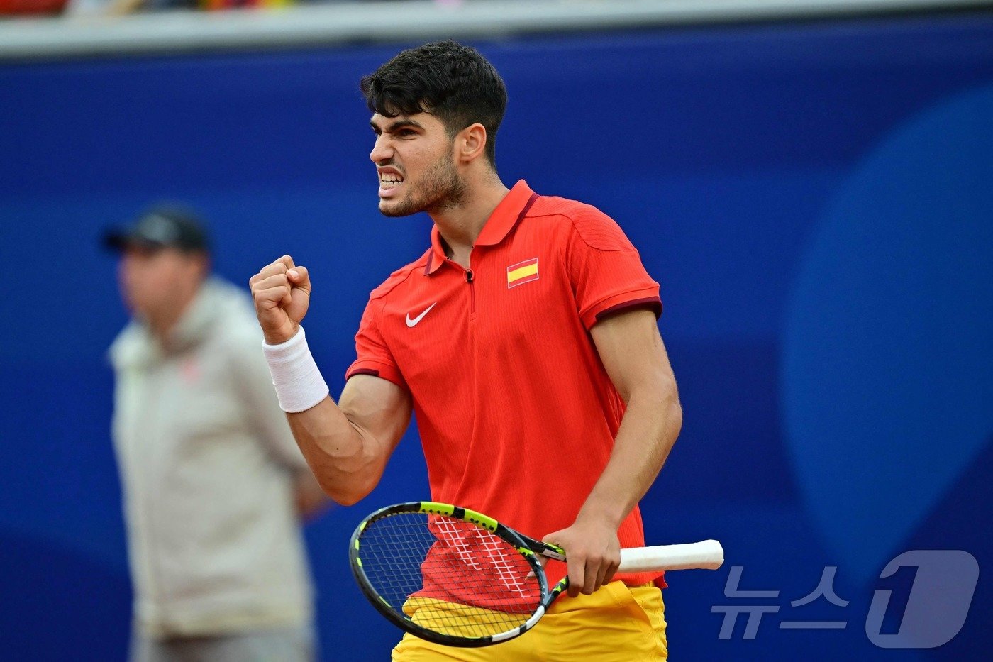 본문 이미지 - 2024 파리 올림픽 남자 테니스 단식 우승 후보인 카를로스 알카라스.ⓒ AFP=뉴스1