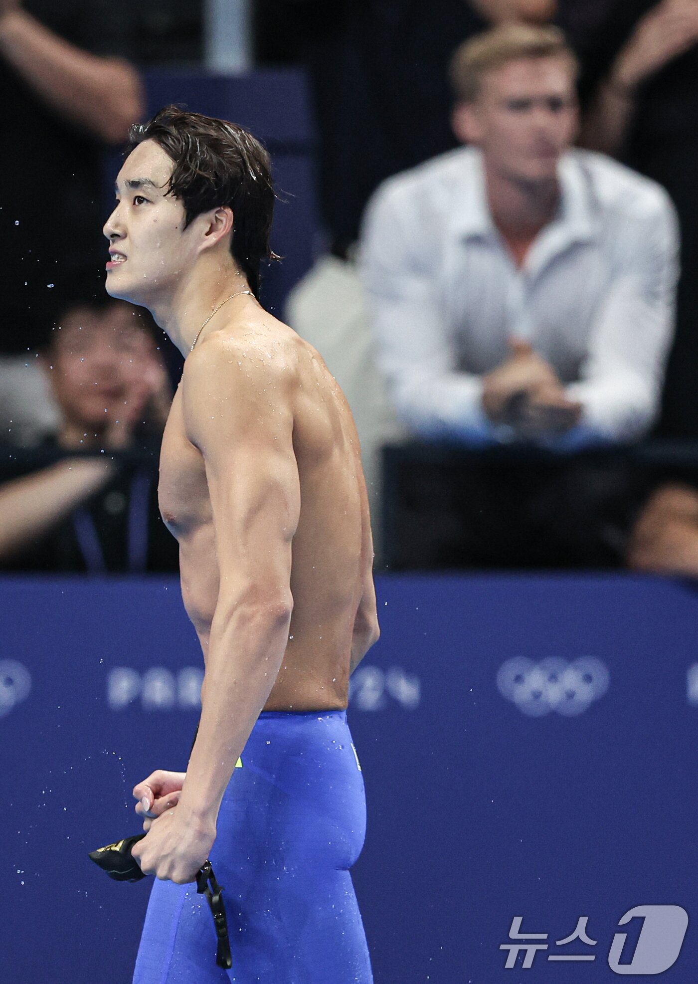 본문 이미지 - 김우민은 2024 도하 세계선수권, 2024 파리 올림픽, 2025 싱가포르 세계선수권 등 메이저 대회 자유형 400m에서 모두 입상했다. 2024.7.28/뉴스1 ⓒ News1 이동해 기자