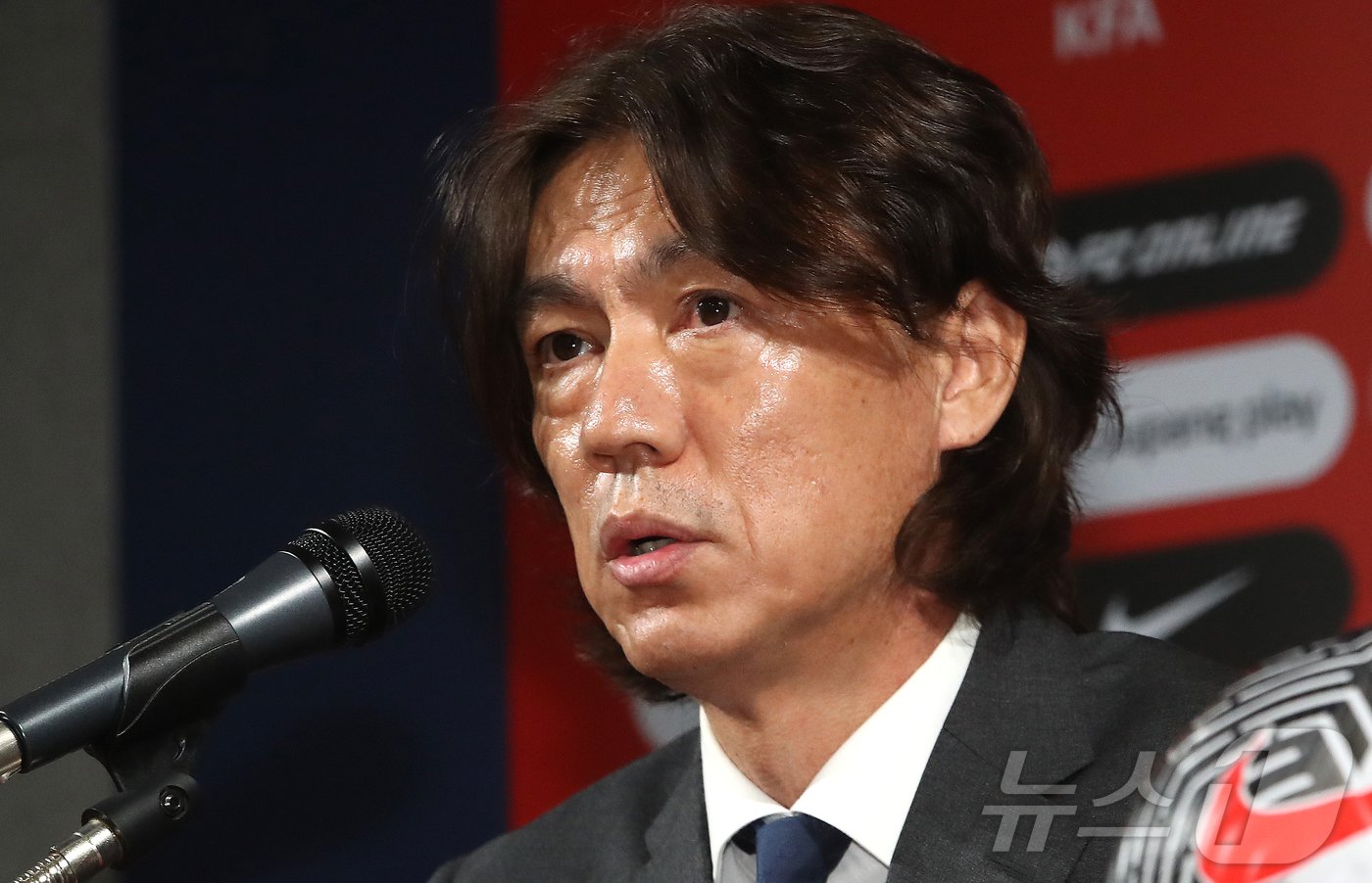 본문 이미지 - 홍명보 대한민국 축구 국가대표팀 감독이 29일 오전 서울 종로구 신문로 축구회관에서 열린 취임 기자회견에서 발언을 하고 있다. 2024.7.29/뉴스1 ⓒ News1 임세영 기자