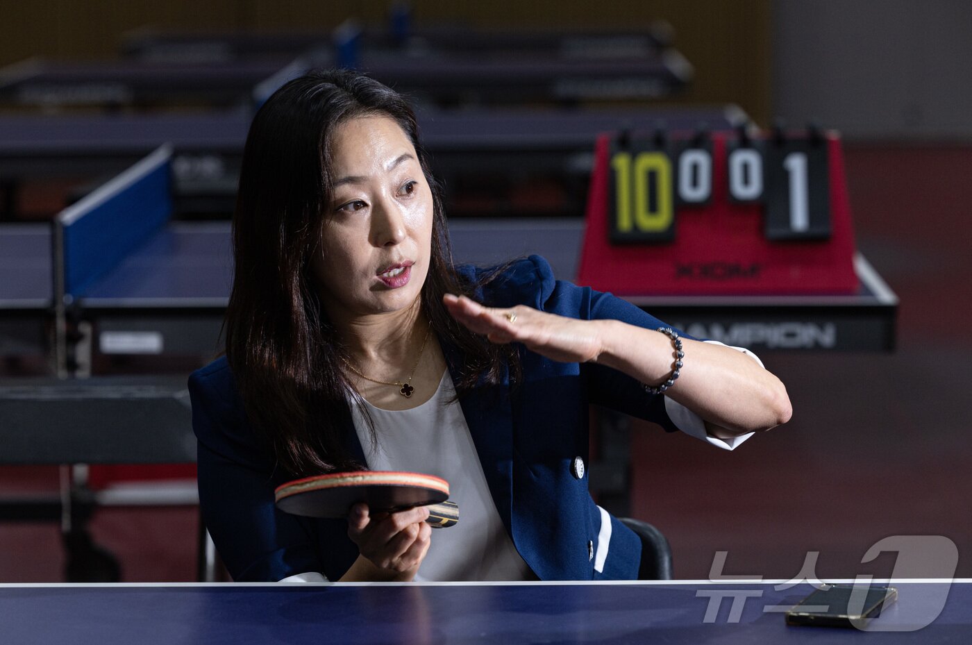 본문 이미지 - 안국희 대한탁구협회 전무이사가 7일 오후 서울 금천구 독산고등학교 탁구전용관에서 뉴스1과 인터뷰를 하고 있다. 2024.7.7/뉴스1 ⓒ News1 이재명 기자