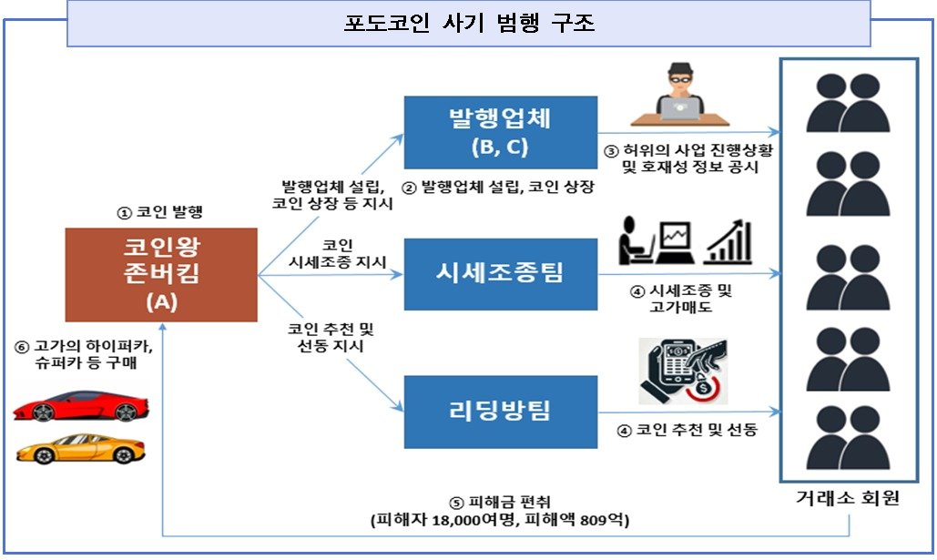 포도코인 사기 범행 구조.&#40;서울남부지검 제공&#41;