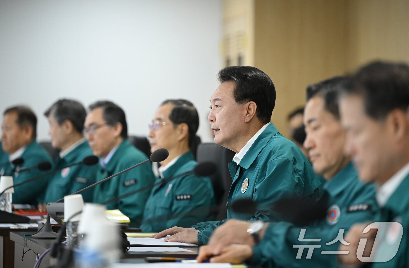 본문 이미지 - 윤석열 대통령이 19일 국가안보실 위기관리센터에서 열린 '2024년 을지 국가안전보장회의'에서 발언을 하고 있다. (대통령실 제공) 2024.8.19/뉴스1 ⓒ News1 송원영 기자