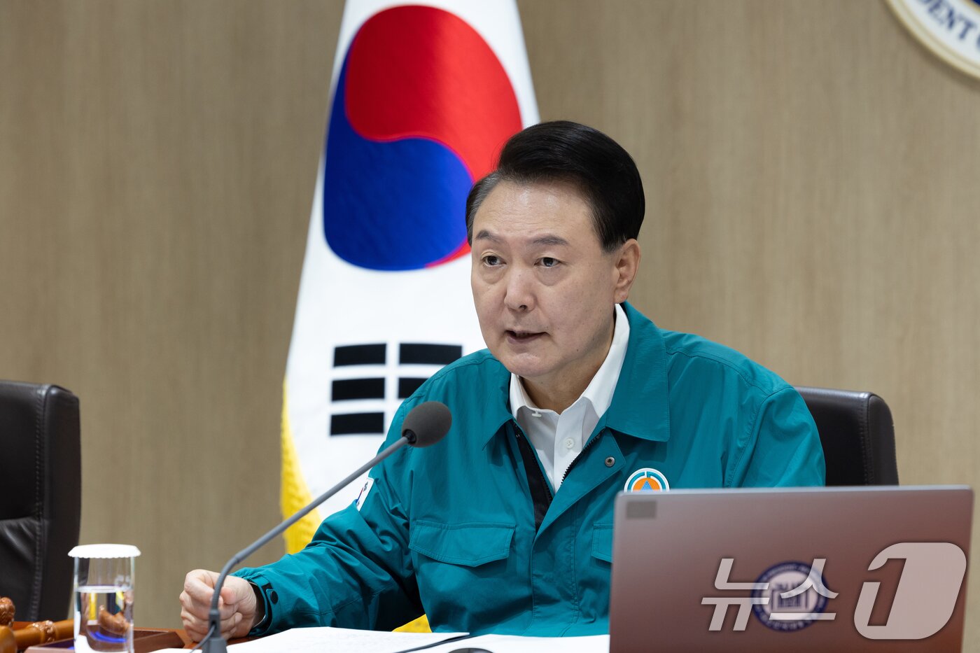 본문 이미지 - 윤석열 대통령이 19일 서울 용산 대통령실 청사에서 열린 을지 및 제36회 국무회의에서 발언하고 있다. (대통령실 제공) 2024.8.19/뉴스1 ⓒ News1 송원영 기자