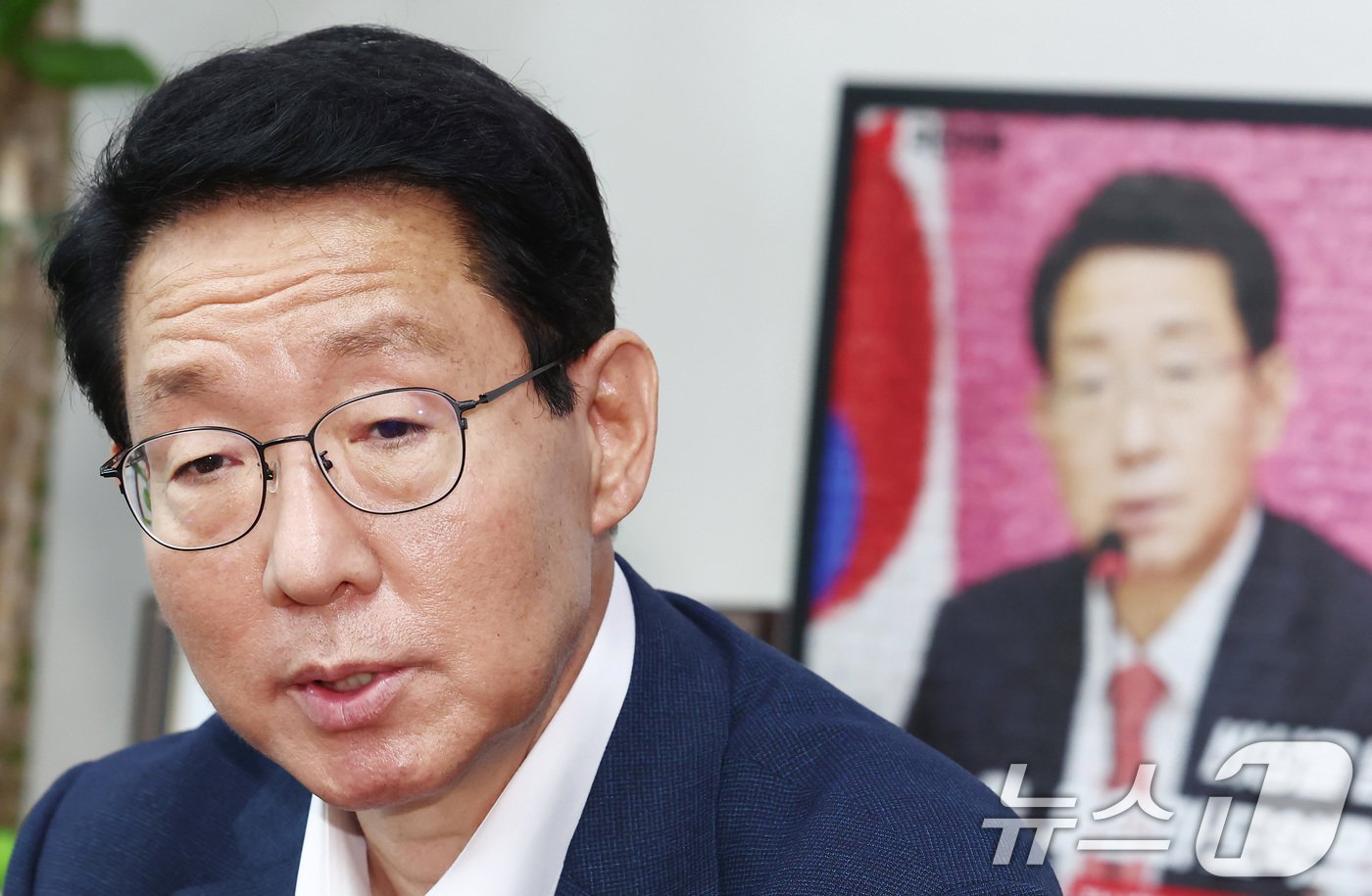 본문 이미지 - 김상훈 국민의힘 정책위의장이 19일 오후 서울 여의도 국회에서 뉴스1과 인터뷰를 하고 있다. 2024.8.19/뉴스1 ⓒ News1 김민지 기자