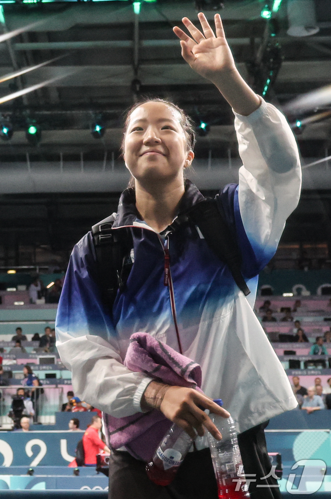 (파리(프랑스)=뉴스1) 이동해 기자 = 대한민국 탁구 대표팀 신유빈 선수가 2일 오후(한국시간) 프랑스 파리 사우스 파리 아레나 4에서 열린 '2024 파리올림픽' 탁구 여자 단 …