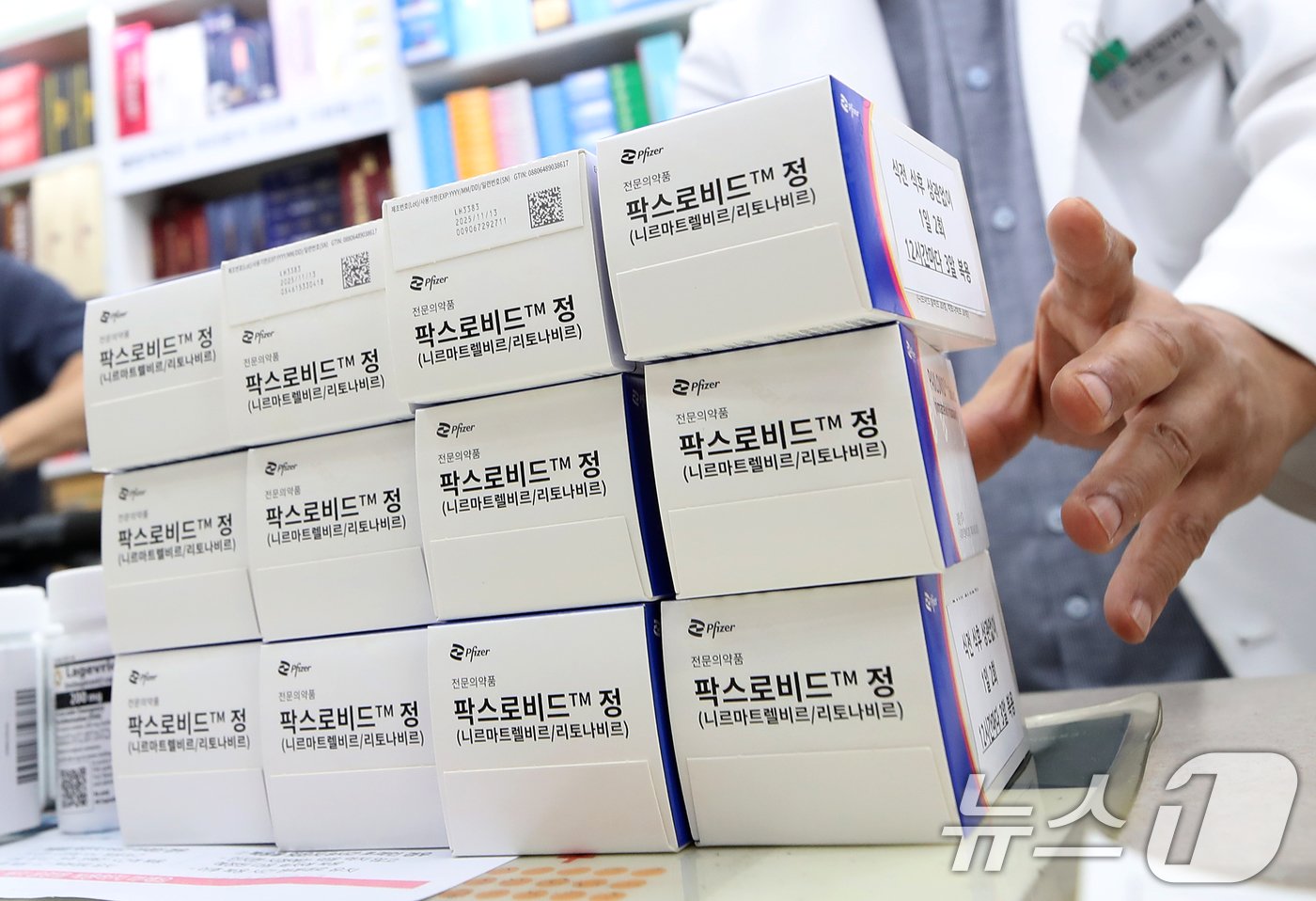 본문 이미지 - 22일 서울 종로구의 한 약국에 코로나19 치료제 팍스로비드가 공급되고 있다.  2024.8.22/뉴스1 ⓒ News1 오대일 기자