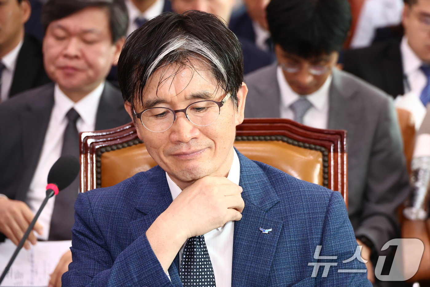 본문 이미지 - 오동운 공수처장이 23일 오전 서울 여의도 국회에서 열린 법제사법위원회 전체회의에 출석해 자리하고 있다. 2024.8.23/뉴스1 ⓒ News1 김민지 기자