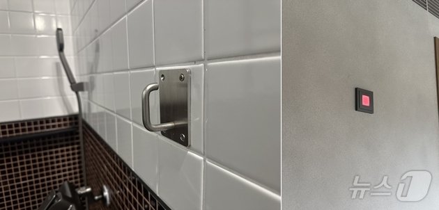 본문 이미지 - 리드줄 고리(왼쪽),  소리 대신 빨간 불빛을 내는 초인등ⓒ News1 윤슬빈 기자