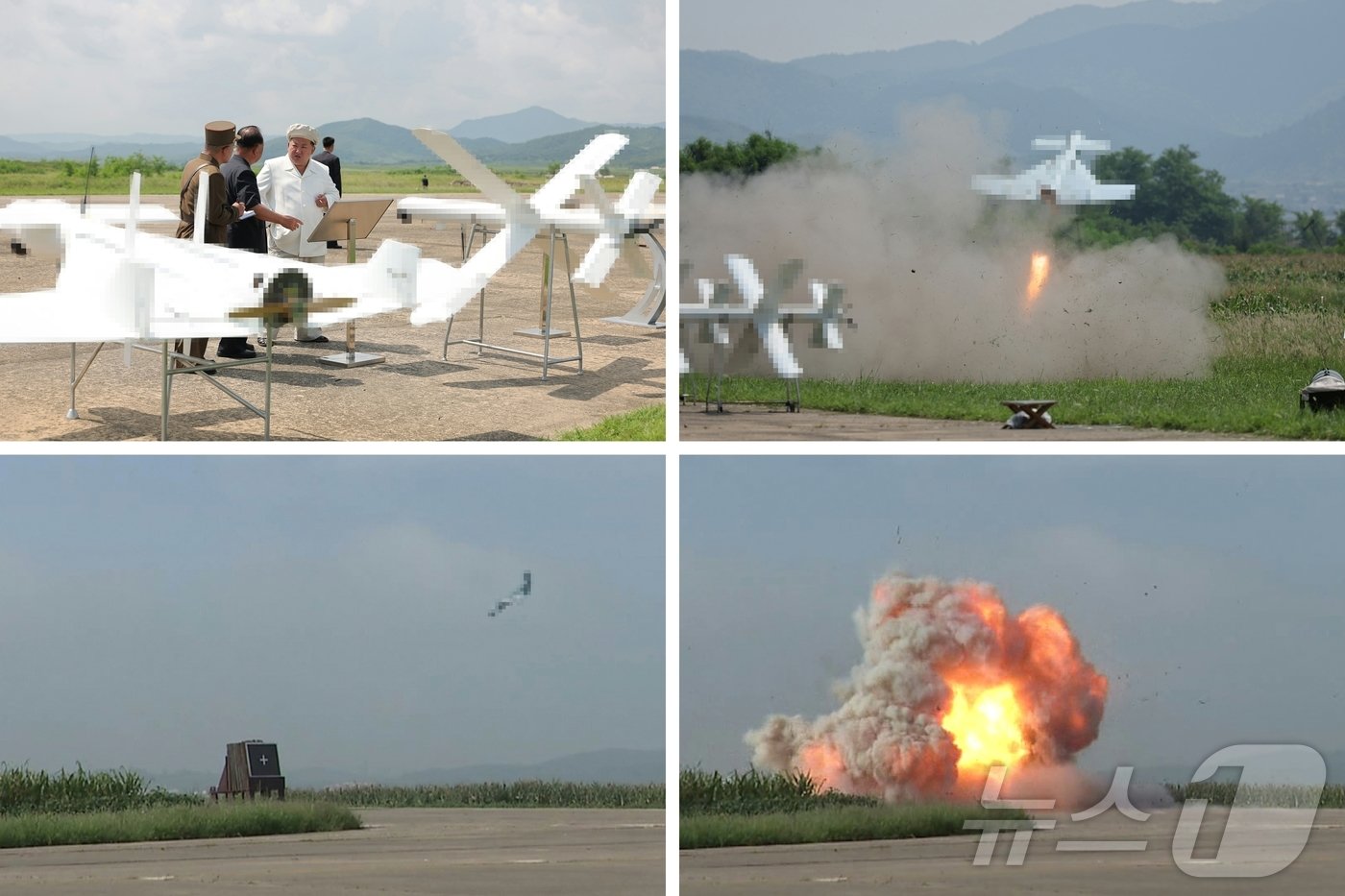 본문 이미지 - (평양 노동신문=뉴스1) = 김정은 북한 노동당 총비서가 지난 8월 24일 국방과학원 무인기연구소에서 조직한 각종 무인기들의 성능시험을 현지에서 지도했다고 당 기관지 노동신문이 26일 보도했다. [국내에서만 사용가능. 재배포 금지. DB 금지. For Use Only in the Republic of Korea. Redistribution Prohibited] rodongphoto@news1.kr