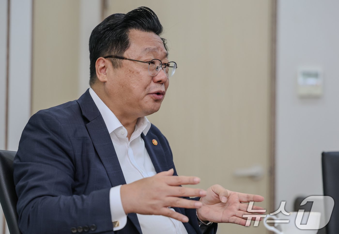 본문 이미지 - 주형환 저출산고령사회위원회 부위원장이 27일 서울 종로구 정부서울청사에서 뉴스1과 인터뷰를 하고 있다. 2024.8.27/뉴스1 ⓒ News1 허경 기자