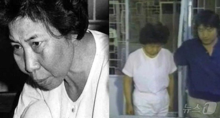 본문 이미지 - 우리나라 마지막 여성 사형수인 김선자가 1988년 9월 2일 경찰 조사를 받기 위해 유치장에서 나오는 모습. ( KBS 갈무리 ⓒ 뉴스1