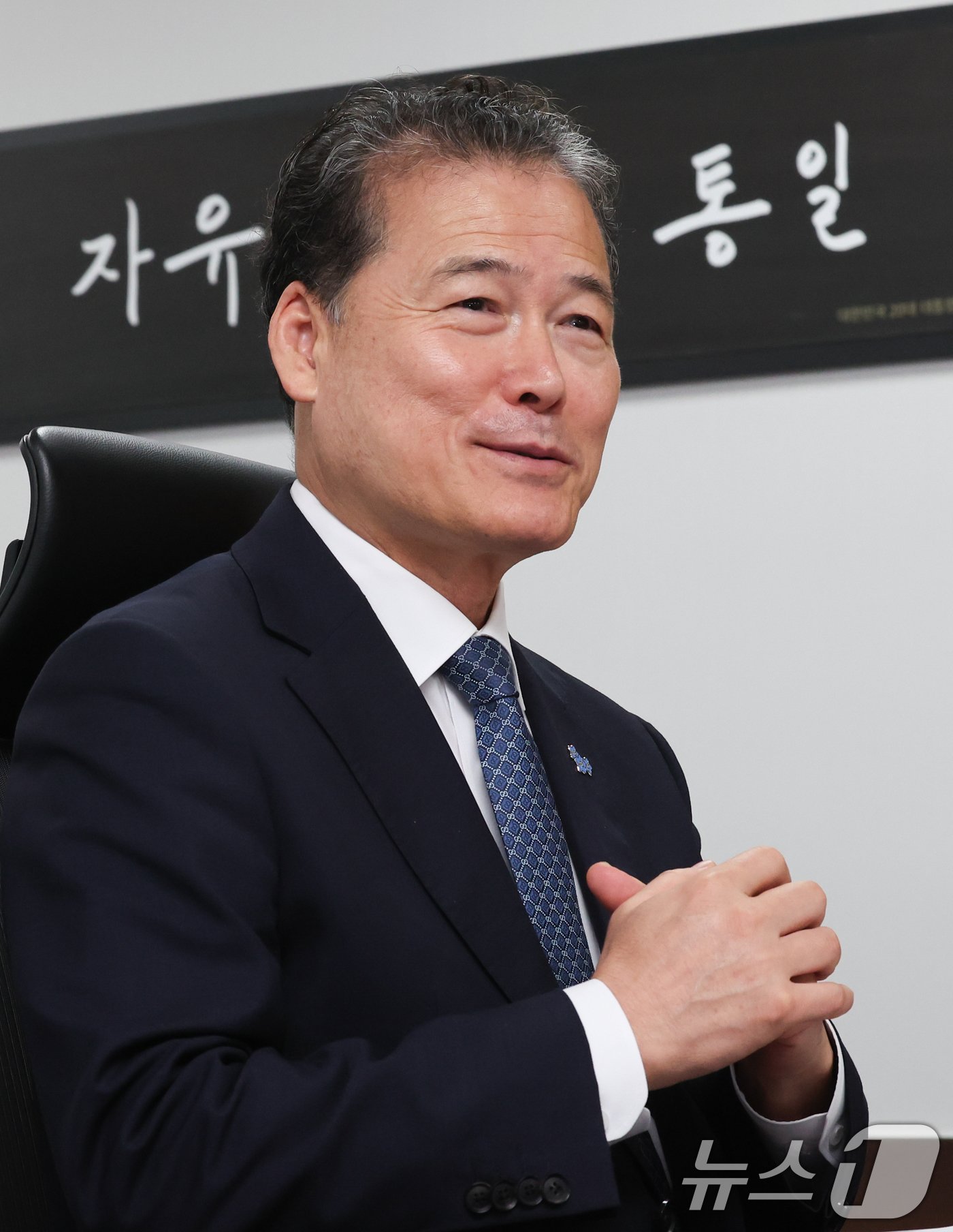 본문 이미지 - 김영호 통일부 장관이 지난달 30일 서울 종로구 정부서울청사에서 뉴스1과 인터뷰를 하고 있다. 2024.8.30/뉴스1 ⓒ News1 허경 기자