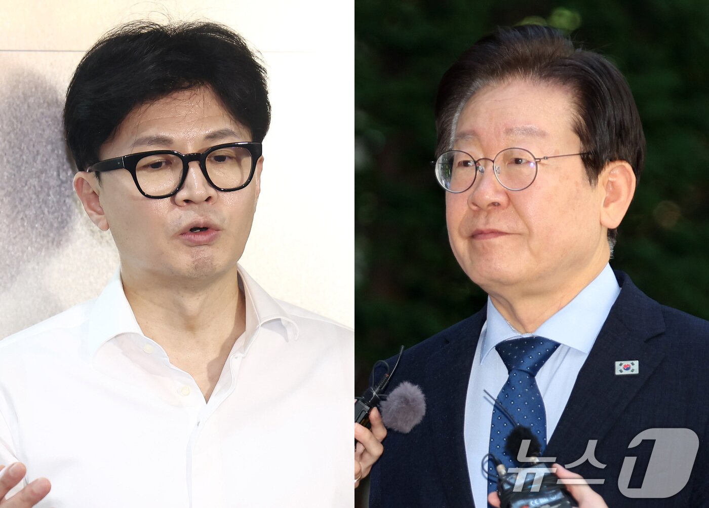 본문 이미지 - 한동훈 국민의힘 대표&#40;왼쪽&#41;와 이재명 더불어민주당 대표
