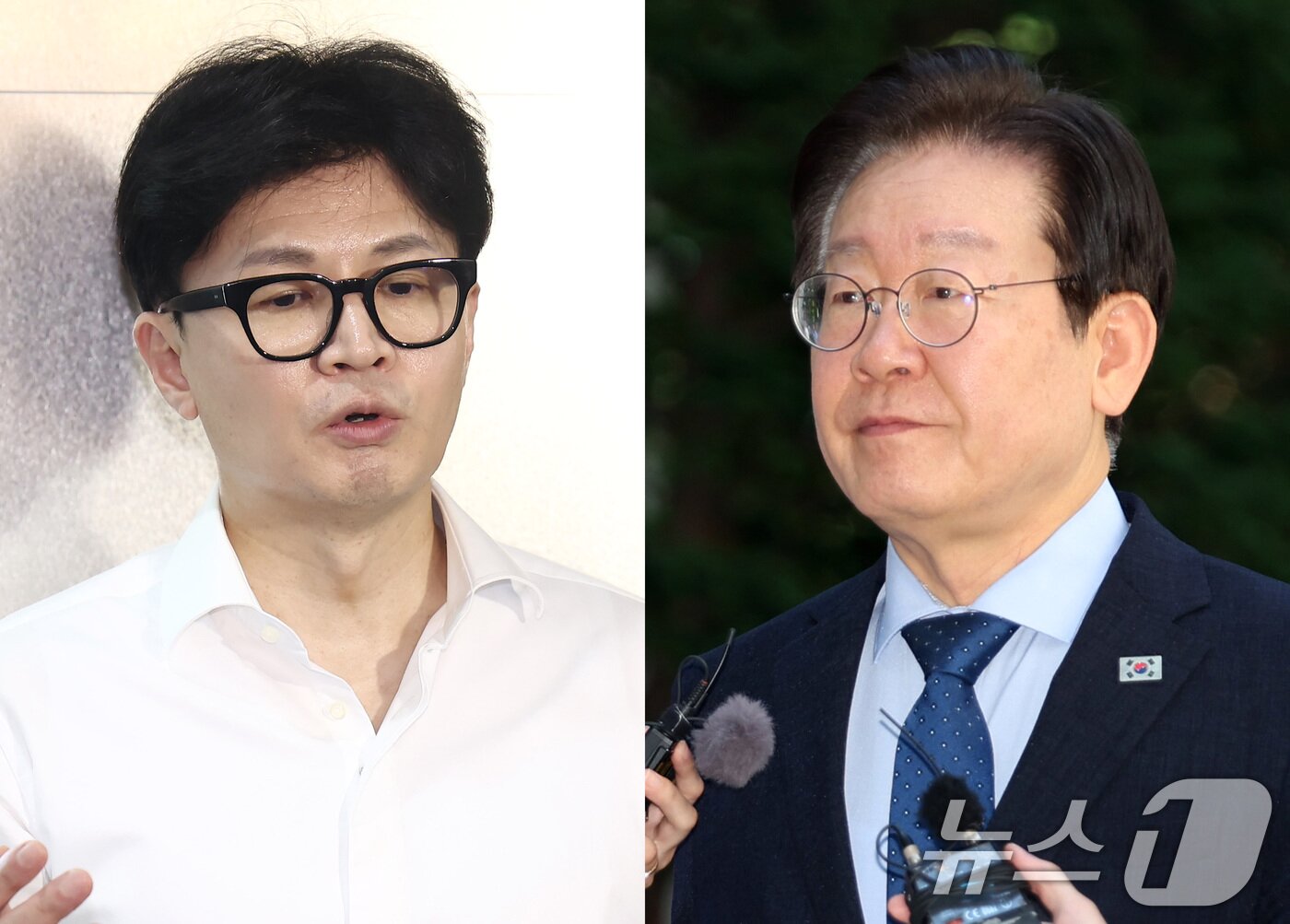 한동훈 국민의힘 대표&#40;왼쪽&#41;와 이재명 더불어민주당 대표