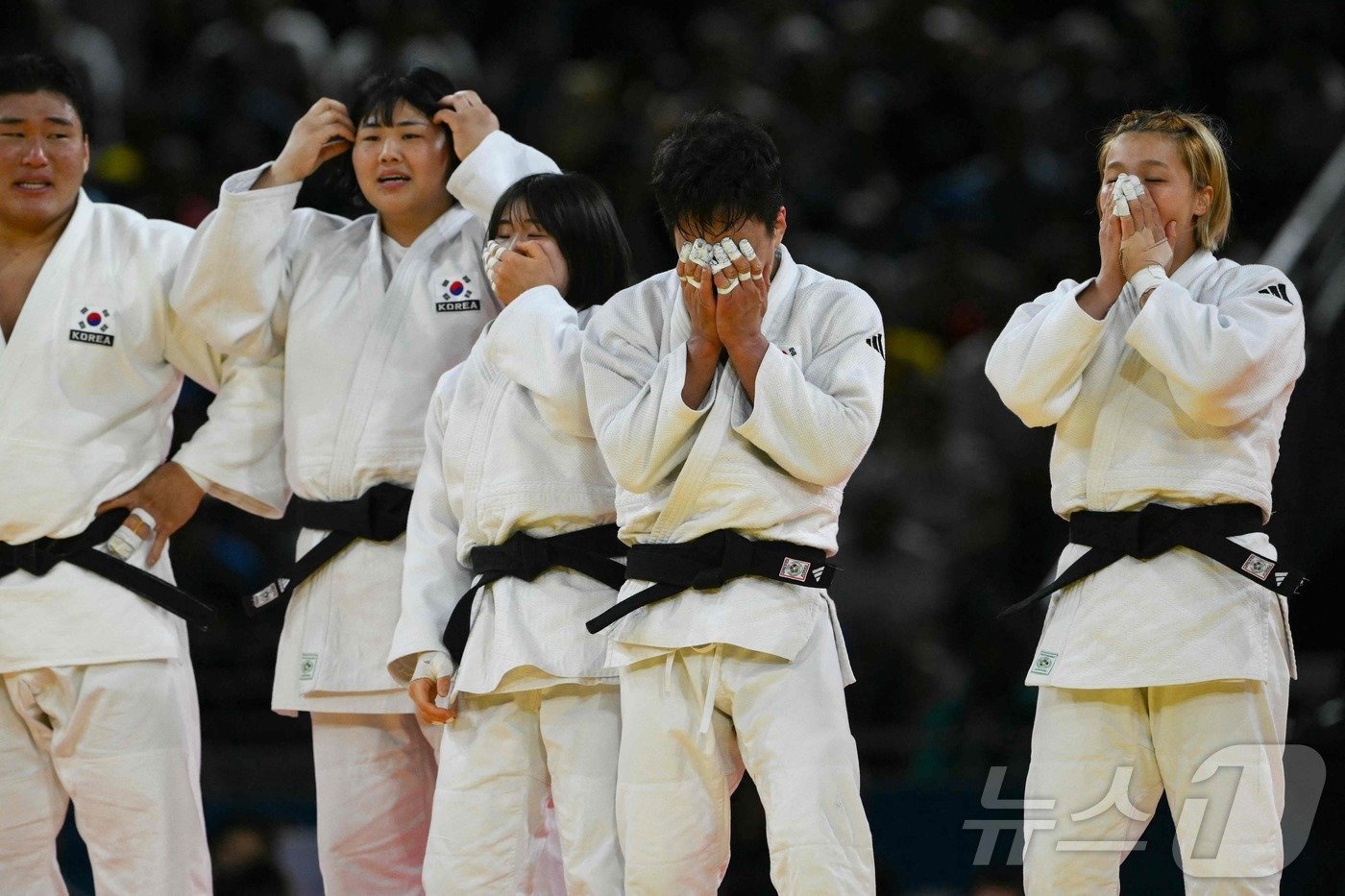 한국 유도 혼성 단체 대표팀ⓒ AFP=뉴스1