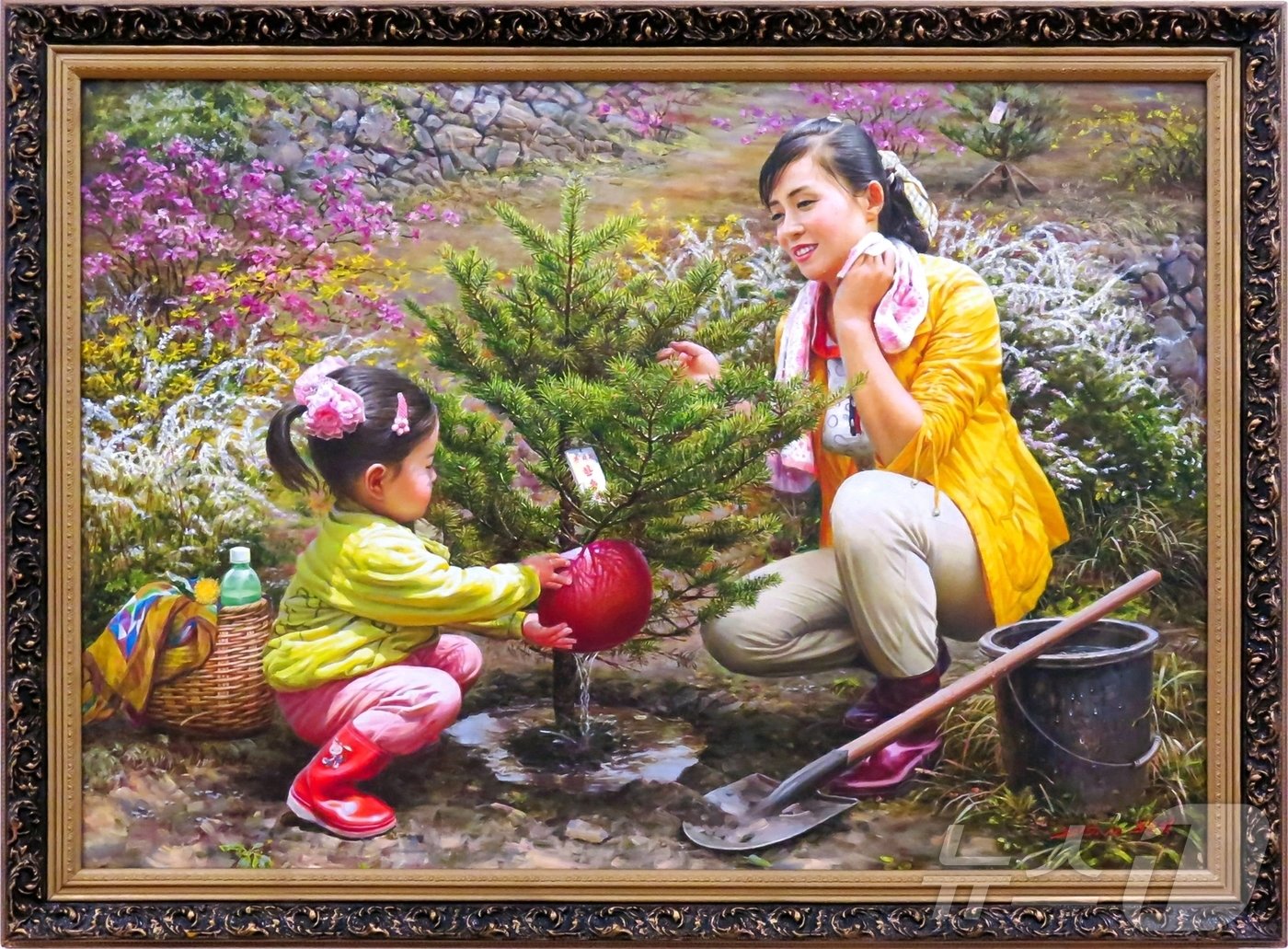 본문 이미지 - (평양 노동신문=뉴스1) = 북한의 유화 '애국의 마음'. [국내에서만 사용가능. 재배포 금지. DB 금지. For Use Only in the Republic of Korea. Redistribution Prohibited] rodongphoto@news1.kr