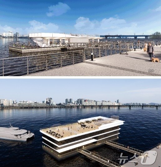 본문 이미지 -  1타입의 마곡, 옥수 선착장(위쪽)과 2타입의 망원, 여의도, 잠원, 뚝섬, 잠실 선착장(아래쪽)(서울시 제공)