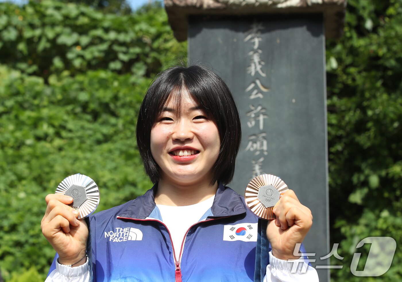 본문 이미지 - 2024 파리 올림픽에서 개인전 은메달과 단체전 동메달을 딴 유도 대표팀 허미미 2024.8.6/뉴스1 ⓒ News1 공정식 기자