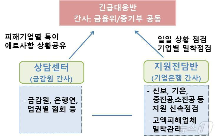 긴급대응반 구성체계&#40;금융위 제공&#41;