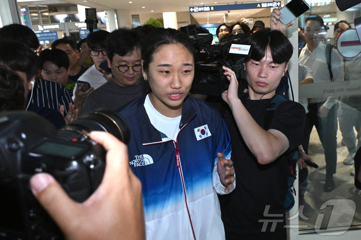 2024 파리 올림픽을 마치고 귀국하던 당시의 안세영. &#40;공동취재&#41; 2024.8.7/뉴스1 ⓒ News1 김도우 기자