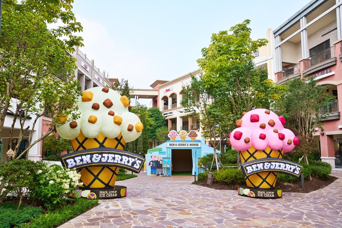 본문 이미지 - 파주 프리미엄 아울렛 '벤앤제리스'의 팝업스토어.(신세계사이먼 제공).