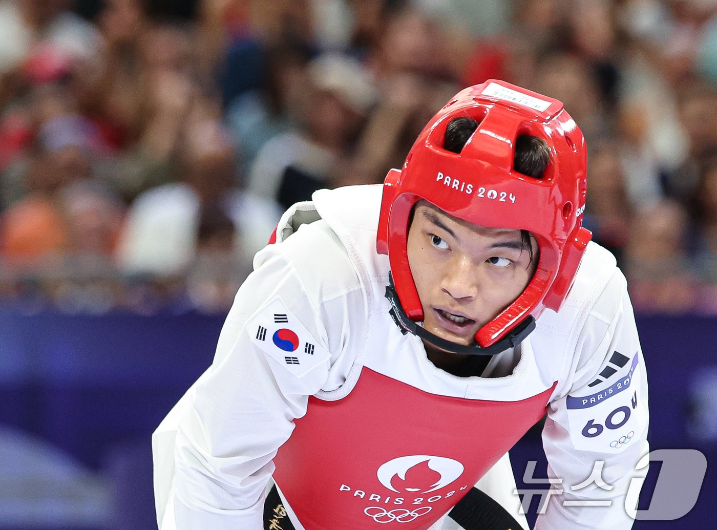 대한민국 태권도 국가대표팀 서건우 선수가 9일 오후&#40;한국시간&#41; 프랑스 파리 그랑 팔레에서 진행된 2024 파리올림픽 태권도 남자 80kg급 16강 칠레의 호아킨 추르칠 선수와의 경기에서 . 2024.8.9/뉴스1 ⓒ News1 이동해 기자