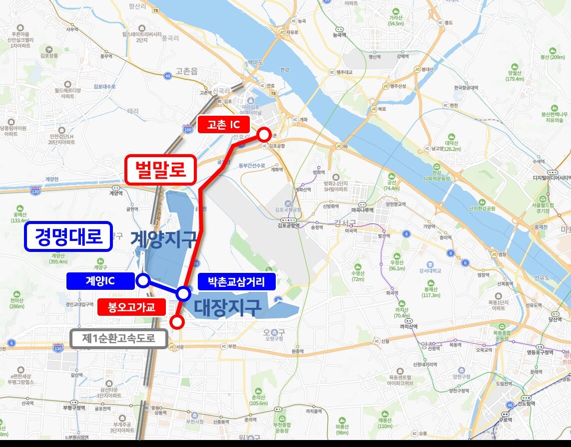 본문 이미지 - 경명대로·벌말로 확장 사업.(국토교통부 제공)