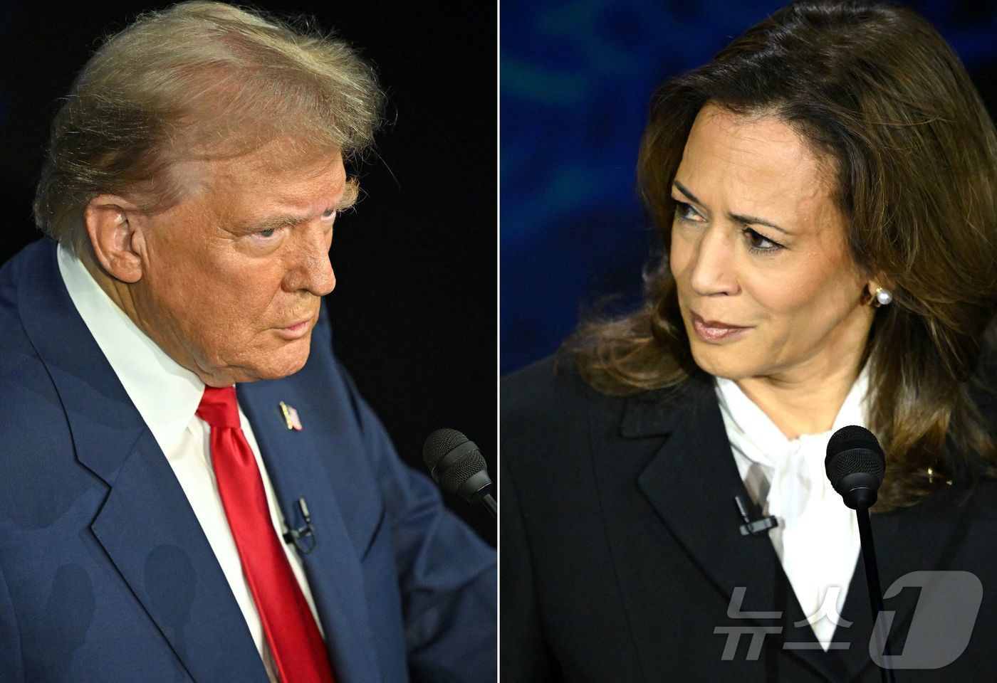 본문 이미지 - 미국 민주당 대선후보 카멀라 해리스 부통령과 공화당 대선 후보 도널드 트럼프 전 대통령. ⓒ AFP=뉴스1 ⓒ News1 우동명 기자