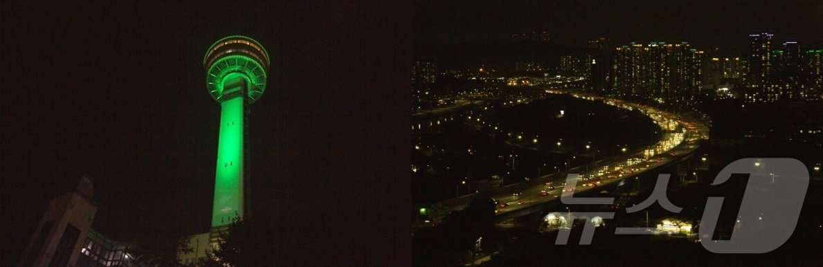 본문 이미지 - 경기지역에서 추석 연휴 기간 가볼 만한 달맞이 명소 중 한 곳인 ‘구리타워’(경기관광공사 제공)/