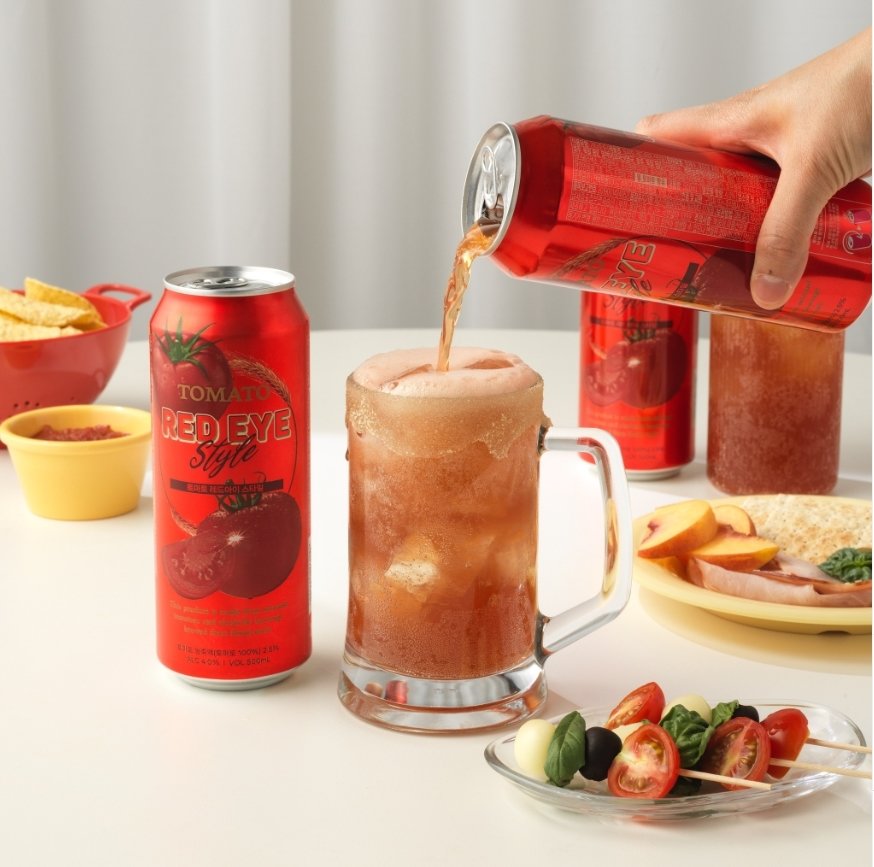 본문 이미지 - 토마토 발포주 '레드아이 스타일'(GS25 제공). 