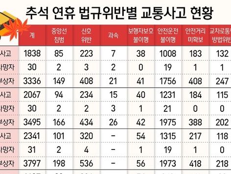 잠깐 한눈팔다 쾅…추석 사고 절반 이상이 '끼어들기·전방 주시태만'