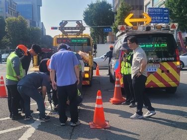 용산구, 한강대로 '싱크홀' 되기 직전에 발견…긴급보수