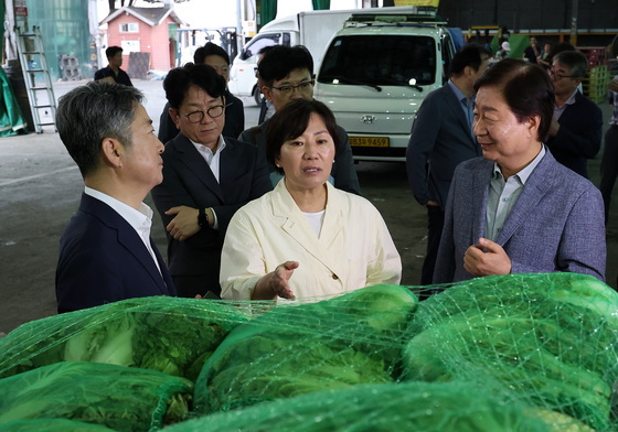 송미령 장관, 가락시장 찾아 김장 재료 수급 점검…"작황 관리 철저"