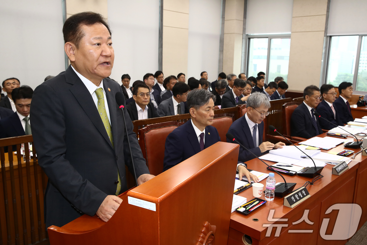 (서울=뉴스1) 이광호 기자 = 이상민 행정안전부장관이 2일 오전 국회에서 열린  행정안전위원회 전체회의에 출석해 제안설명을 하고 있다. 2024.9.2/뉴스1