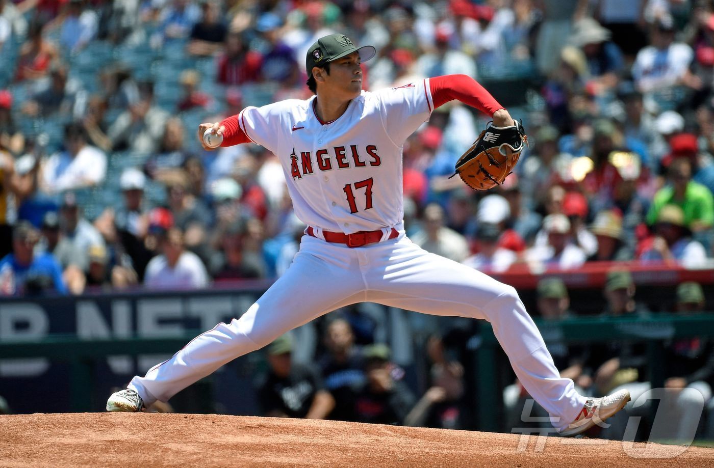 본문 이미지 - 메이저리그에서도 투타겸업을 이어간 오타니 쇼헤이. ⓒ AFP=뉴스1