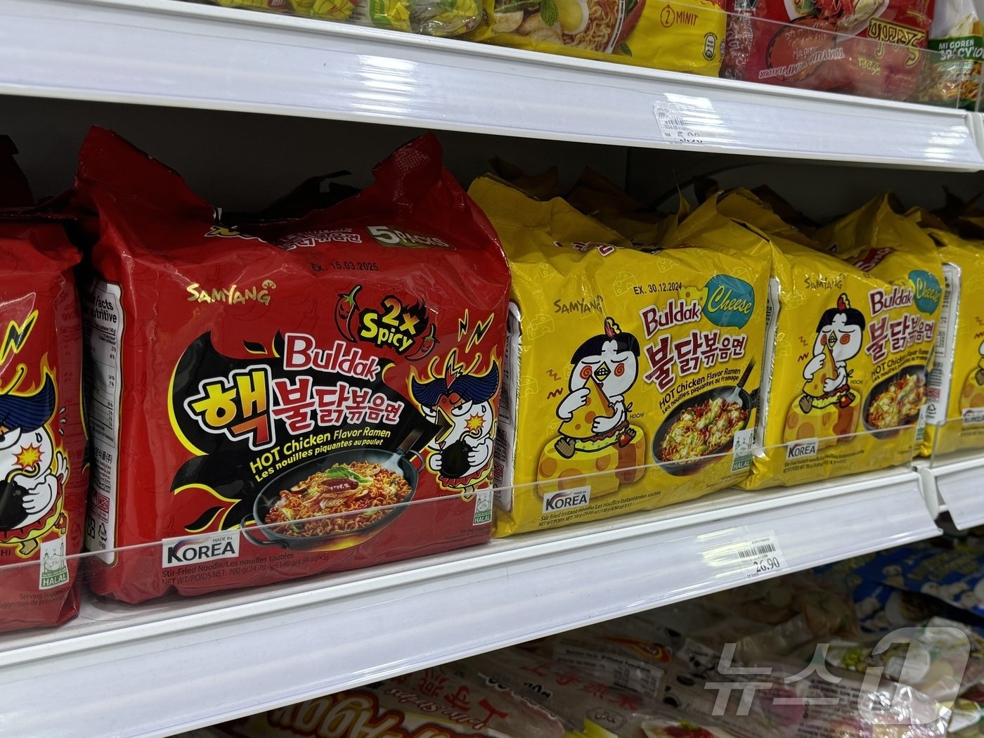 본문 이미지 - 말레이시아 한 마트에 진열된 불닭볶음면