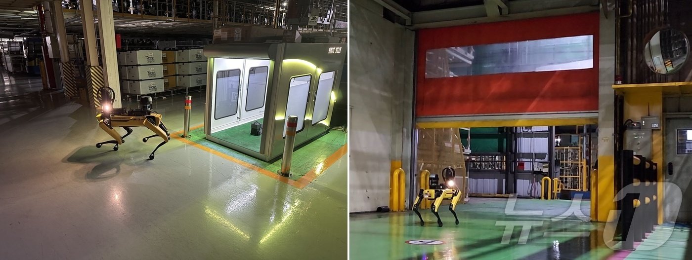 본문 이미지 - 기아 오토랜드에서 야간순찰로 운영 중인 스팟(현대차그룹 제공)