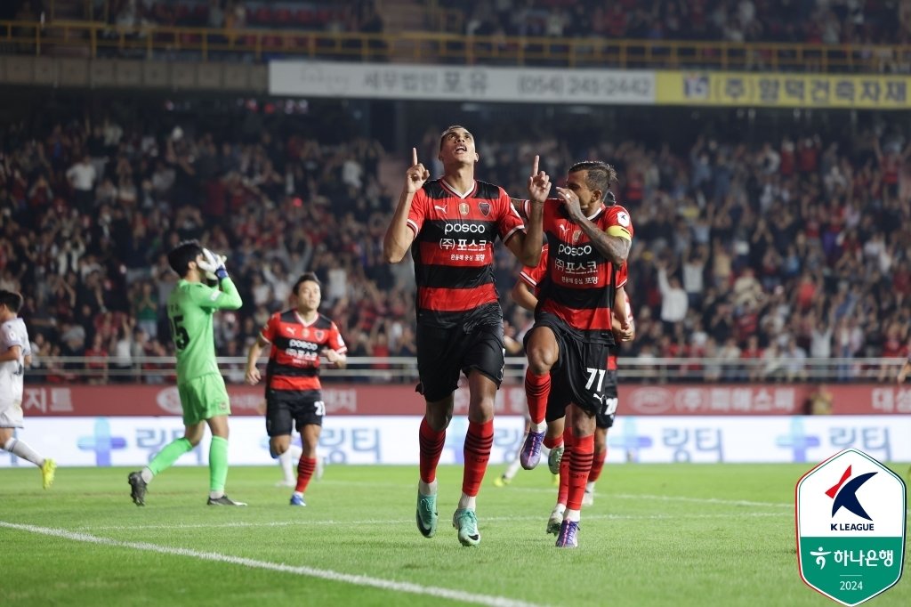 본문 이미지 - 포항이 조르지의 결승골을 앞세워 인천을 1-0으로 꺾었다.(한국프로축구연맹 제공) 