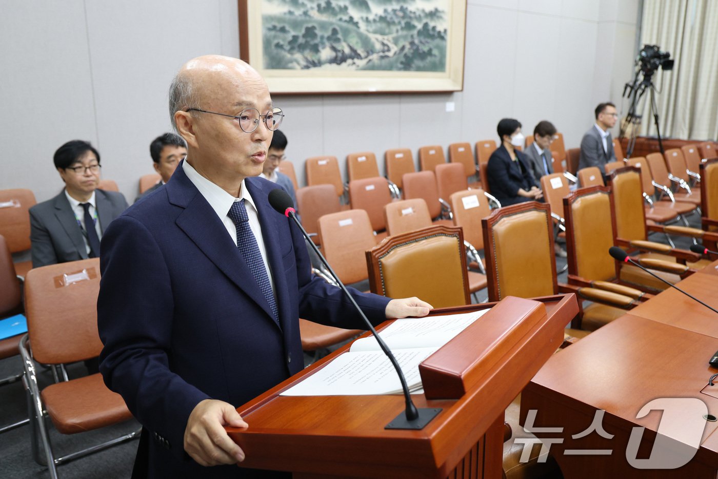 안창호 국가인권위원회 위원장 후보자가 3일 오전 서울 여의도 국회 운영위원회에서 열린 인사청문회에서 모두발언을 하고 있다. 2024.9.3/뉴스1 ⓒ News1 신웅수 기자