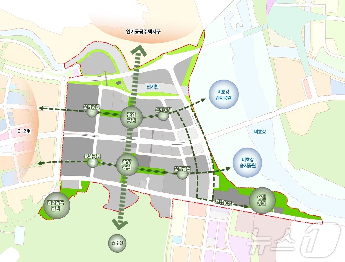 본문 이미지 - 행복도시 녹지축 (행복중심 복합도시건설청 제공)