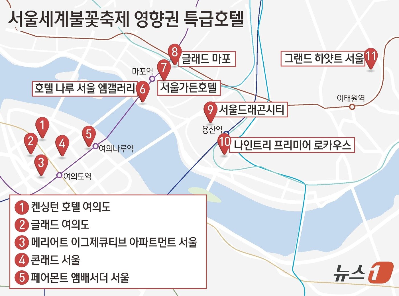 본문 이미지 - 서울세계불꽃축제 영향권 특급호텔ⓒ News1 김초희 디자이너