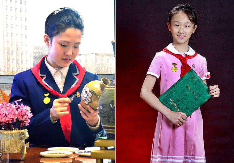 북한매체가 소개한 김진미 학생&#40;왼쪽&#41;과 우현려 학생. &#40;&#39;금수강산&#39;, &#39;조선관광&#39; 갈무리&#41;