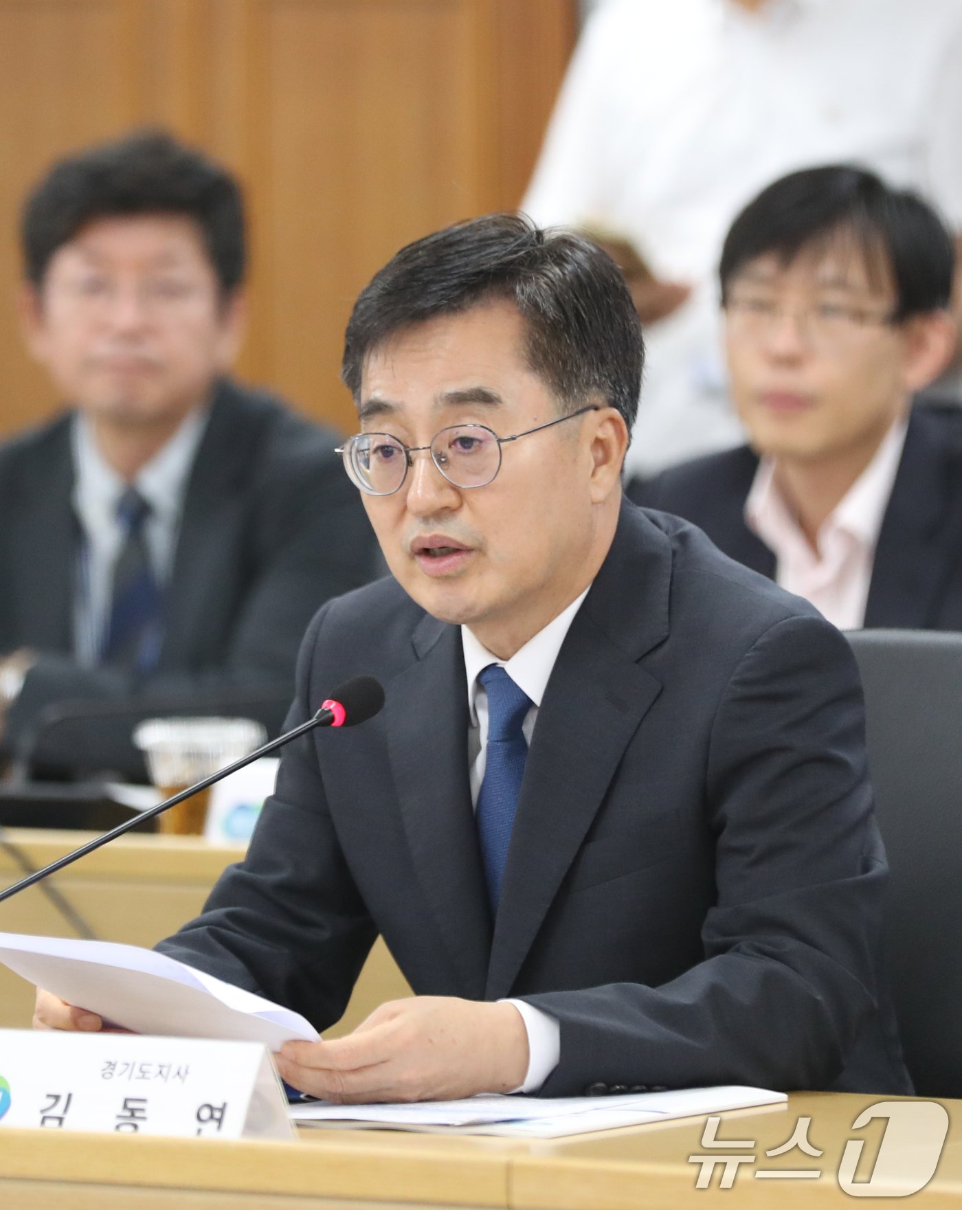 본문 이미지 - 김동연 경기도지사가 5일 오후 경기 수원시 영통구 경기도청에서 열린 '2024 더불어민주당·경기도 예산정책협의회'에서 환영사를 하고 있다. 2024.9.5/뉴스1 ⓒ News1 김영운 기자